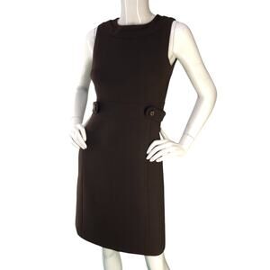 Tory Burch Womens Size 2 Dress Sheath Sleeveless Wool Blend Stretch Brown